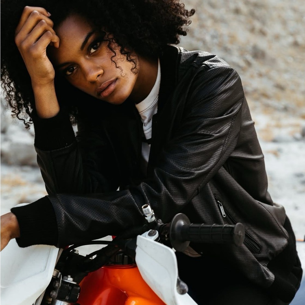 Atwyld Women’s Leather Motorcycle Jacket Size Medium